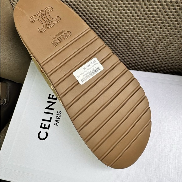 Celine Olive Suede Slip-On Loafers